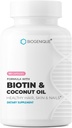 Suplemento de Biotina de alta potência - Fórmula Vegan Vitamina B7 com Creatina e óleo de coco - Pele mais saudável, unhas e cabelo e suporte de queratina - Não-GMO & Gluten Free - 2500 mcg