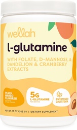 Wellah L-Glutamina Peach Mango (50 Servings) - 5g L-Glutamina por serviço, Adoçado com Stevia