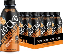 Jocko Fuel Hydrate Electrolyte Drinks - Sports Drink Hydration Amplifier, Thirst Quencher - Scientificly formulated Electrolyte Blend Island Orange Flavor 16 Oz (12 Pack)