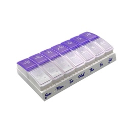 Ezy Dose Semanal (7-Dia) Caso de comprimido diário, Planeador de Medicina, Organizador de Vitaminas, 2 vezes por dia AM/PM, Pequenos Compartimentos Pop-out, Arthritis Friendly, Fácil de usar, Pearlescent e Lids Lavander, BPA Free