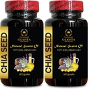 Chia Seed Supplement - Chia Seed Extract Pills, suplementos digestivos para musculação, Omega-3, alta fibra e fonte de proteína, ácidos gordos essenciais - 2 garrafas 120 cápsulas