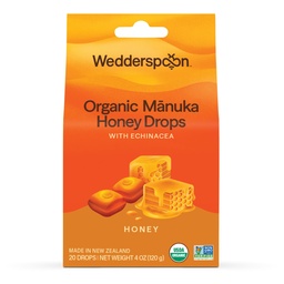 Wedderspoon Organic Manuka Honey Drops, Honey & Echinacea, 20 Count (Pack of 1)