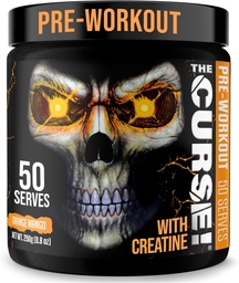 JNX SPORTS A Maldição! Pré-treino em pó para homens e mulheres, cafeína, beta-alanina, creatina, L-citrulina, 50 Servings, laranja sabor manga – aumentar a energia, força e foco