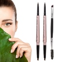 Lápis de sobrancelha de 2 embalagens, Maquiagem de sobrancelha impermeável com extremidades duplas, Kit profissional de reforço de sobrancelha com escova de sobrancelha (Dark Brown #1)