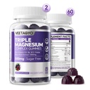 VEETAGYO Gummies de magnésio 500mg 400mg □ Alta Absorção, Osso, Nervos, Músculo □ 3 Formas de Magnésio Complexo Suplemento Glycinate,Taurate,Malato □ Adultos - Vegan, Açúcar grátis,120Cts