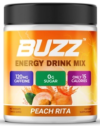 Morning Buzz Energy Drink Powder - Energia Boost Drink Mix - Energia sem açúcar com antioxidantes - Manhã Kickstart e Sports Nutrition Endurance Product - 30 Servings, Peach Rita, 8 Ounces