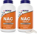 Now Foods NAC 1.000 mg, 250 Comprimidos (Pack de 2), N-Acetil-Cysteine Supplement, 1000mg (1 grama) por Comprimido - Vegetariano, Não-GMO