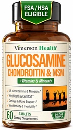 Suplemento Glucosamina Condroitin HSH – Suplementos Conjuntos Avançados para Homens e Mulheres w / Sulfato de Glucosamina 1000mg, Sulfato de Condroitina & HSH, Vitamina B12 e Mais para a Saúde Conjunta – FSA elegíveis