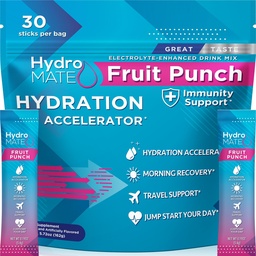 HydroMATE Electrolyte pó de fruta perfurar pacotes de hidratação Baixo teor de açúcar 30