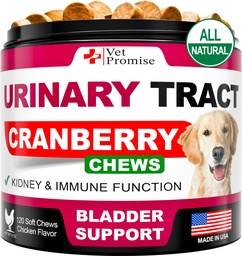 Tratamento de ITU cão - Suplemento de cranberry para cães ITU - Controle de bexiga - Tratamento de infecção urinária - Suplemento de cranberry Vitaminas Multivitamin Chews - Made in USA