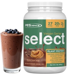 PEScience Select Vegan Protein Powder, Plant Based Protein Powder, Amazing Taste, Textura Suave, Mistura de Arroz Ervilha e Castanho, Dairy Free, Lactose Free, Gluten Free - Chocolate Peanut Butter, 27 Servings