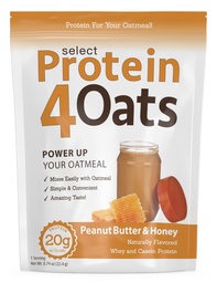 PEScience Protein4Oats Protein for Oatmeal, Peanut Butter & Honey, 12 SRV | Whey and Casein Protein, Makes Protein Oatmeal, Protein Powder for Oats