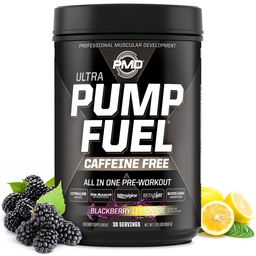 PMD Sports Pump Fuel Ultra Caffeine Free - Bomba pré-treino Premium pó e músculo, maior foco, resistência e recuperação, Creatina Premium, Arginina e Beta Alanine - BlackBerry Limonada (30 Servings)