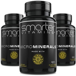 (3 Garrafas) 15mg Glicinato de zinco de Albion® 6 Essential Trace Bisglicinato Mineral, Manganês, Borão, Crómio, Selênio, Molibdênio Suplemento 90 Cápsulas Vegan Baseadas em Planta