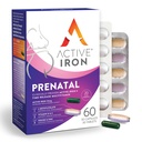 Pré-natal de Ferro Activo, Suplemento de Ferro + Vitaminas Pré-Natais para Mulheres, 30 Cápsulas Não Constipantes + 30 Multivitamins de Libertação do Tempo, Gravidez, Amamentação e Pós-parto Essenciais