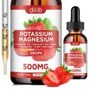 Suplemento de Citrato de magnésio de potássio, Citrato de magnésio líquido Drops 500mg com Ashwagandha, cálcio, zinco, vitamina D3, B6, B12, CoQ10 - Apoio Calmo & Osso & Músculo & Imune Saúde Vegan 2 fl oz