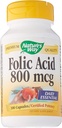 Ácido fólico - 800 mcg - 100 Cápsulas, 100 Contagem