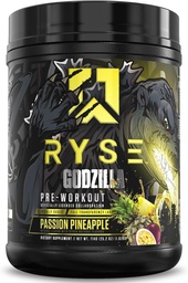 RYSE Godzilla X Noel Deyzel Pré-treino em pó - Passion Abacaxi - 400mg Cafeína, High Stim Pré-treino para homens e mulheres com Citrulina e Beta Alanine - Energia, Bomba e Foco - 20/40 Servings