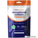 Citrato de Magnésio Vitamático 1000mg por Serviço Suporta Músculo, Articulação e Saúde do Coração 250 Grams - 250 Servimentos