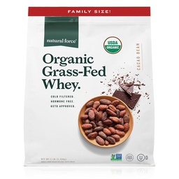 Força Natural Whey Protein Powder – Chocolate, 5 lbs – Grama alimentado Orgânico, Puro, Keto & Paleo Friendly, Baixo Carbo, Kosher, Não OGM – Família tamanho A2 proteína