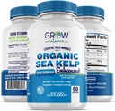 Kelpo Orgânico do Mar (Icelandic) Melhorado - Puro saudável Thyroid Support Suplemento de iodo natural w/Organic Sea Kelp, Algae Azul-Verde e Algas Vermelhas - Sistema imunológico e suporte de metabolismo - 90 Cápsulas