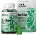Gummies de iodo selvagem e orgânico 250mcg - Immune Suporte Complexo w / Iodeto de potássio - Suplemento de iodo de zinco de selênio para imunidade e suporte geral - 60 Vegan, Gummies com base em pectina
