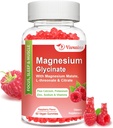 Pastilhas de glicinato de magnésio 600 mg, Pastilhas de magnésio para adultos e crianças, Suporte para relaxamento e músculo, 60 Pastilhas de framboesa