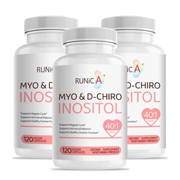Myo-Inositol & D-Chiro Inositol Suplemento para Mulheres - Razão ideal 40:1 -Suporte equilíbrio hormonal feminino & fertilidade & saúde ovariana - Vegan cápsulas em pó - fornecimento de 90 dias