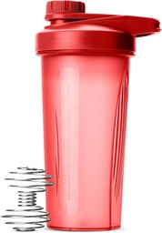 Mr. Pen- Shaker garrafa para misturas de proteína, 28 onças, vermelho com tampa Twist e fio Whisk Ball, copo misturador para batidos