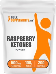 BulkSuplementos.com Framboesa Cetonas Pó - Framboesa Cetonas Suplemento, Antioxidante Fonte - para suporte energético, sem glúten, 500mg por serviço, 100g (3,5 oz) (Pacote de 1)