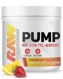 Bomba RAW Stim Free Pré-treino (Limonada de framboesa) - Não-estimulante Pré-treino Suplemento em pó Booster de óxido nítrico - Suplementos pré-treino Beber durante o treino - 40 Servings