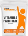 BulkSuplements.com Pó de palmitato de vitamina A - como palmitato de retinol, Suplemento de vitamina A para Imune e suporte ocular - sem glúten, 35mg por serviço, 250g (8,8 onças) (Pacote de 1)