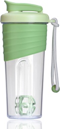 Garrafa Shaker para Misturas de Proteína, 24 onças,Protein Shaker Garrafas com Whisk Ball, Mixer Garrafa, Garrafa de Proteína,Portable pré-treino Whey Protein Bebida Shaker Cup,Forest Green