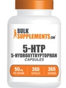 BulkSuplementos.com 5-HTP Cápsulas - 5-Hydroxytryptophan, 5-HTP 50mg - 5 HTP Suplemento para Bem-Estar - Amino Acid & Gluten Grátis, 1 Cápsula por Serviço, 365 Cápsulas (Pacote de 1)