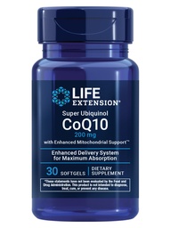 Extensão de vida Super Ubiquinol CoQ10 com suporte mitocondrial aprimorado – 200 mg, Shilajit – promove saúde do coração, energia celular, estresse oxidativo – sem glúten, não-GMO – 30 Softgels