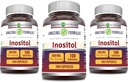 Fórmulas surpreendentes Inositol 500 Mg Cápsulas Suplemento Não-GMO □ Gluten-Free □ Made in USA (Pacote de 3 & 100 Contagem)