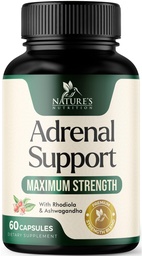 Suplementos de Suporte Adrenal Complexo Cortex, Melhor Suplemento Energético, Suporta níveis de Cortisol Saúde & Energia, Diário Ashwagandha para Mulheres e Homens, Suporta Fadiga Adrenal & Sistema Imune, 60 Cápsulas