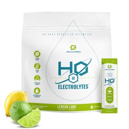 Cellutrex® H2O Eletrólitos – Eletrolítico mistura de bebida em pó, açúcar zero, pacotes naturais de hidratação de sal para recuperação e bem-estar, Limão, 20 Sticks