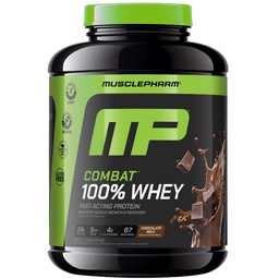 MusclePharm Combat 100% Whey Protein Powder, Chocolate Milk, Recuperação rápida e ganho muscular com Whey Isolate, High Protein Powder para mulheres e homens, Gluten Free, 5lb, 67 Servings