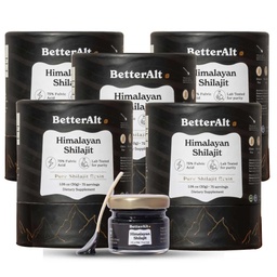Melhor Alt Pure Himalayan Pacote de resina de Shilajit de 5 de alta potência Ouro Grau 375 ServÃμes para aumento de energia e apoio imune, 85+ Trace Minerals, 75%+ Ácido Fulvico, com relatório de teste de laboratório, 400 mg