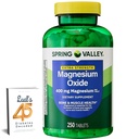 Spring Valley Magnésio 400 mg Comprimidos de saúde óssea e muscular, Suplemento dietético, 250 Count Best Magnésio Supplement for Women, Pastillas de Magnésio para Mujer Bundle with Lual's 45 Diabetes Decodificado