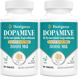 Suplemento natural de dopamina - sem glúten - 90 comprimidos (Pacote de 2)