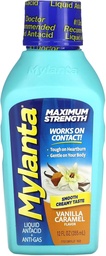 Mylanta Antiácido e alívio de gás, fórmula de força máxima, Vanilla Caramel Flavor, 12 Onça Fluída
