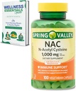 NAC Suplemento N-Acetil Cysteine .. 1000mg, 100 Count .. Apoio imunológico, Cápsulas vegetarianas .. Sem glúten, sem soja, sem lactose ..