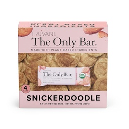 Truvani planta baseado snack bars , Snickerdoodle 4 pacote , 5g proteína , USDA orgânico e Vegan , , O único bar , leite, soja, e glúten grátis ,