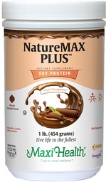Maxi-Health NatureMAX Plus suporte energético Beber pó de proteína de soja - Suplemento de dieta gratuita de açúcar - 20g de proteína por serviço - sabor de chocolate natural - Kosher Vitamina - 1lb