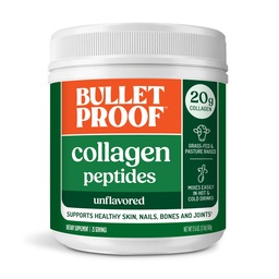 Peptídeos de colágeno não aromatizados à prova de balas em pó, 17,6 onças, proteína de colágeno alimentado por grama e aminoácidos para pele, ossos e articulações