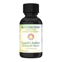 Saver de estômago do Dr. Clark Store, contém Iodo Lugol 2% Iodo Granular - 1 fl. Oz com um Dropper e Cap Cone para Viajar