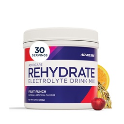 AdvoCare Rehydrate - Electrolyte Drink Mix - Inclui Magnésio, Sódio, Potássio e Cálcio - Antioxidante e Aminoácido Fortificado - Suporta Hidratação e Recuperação - Fruit Punch, 12.7 onças