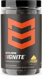 MTN OPS Ignite Trail Packs Energy Drink Powder, Gluten Free Nootropic Supplement Drink Mix, L Arginina, L Citrulina, Cafeína e Nootropic Sugar Free Drink Mix, 20 Servings, Abacaxi Crush
